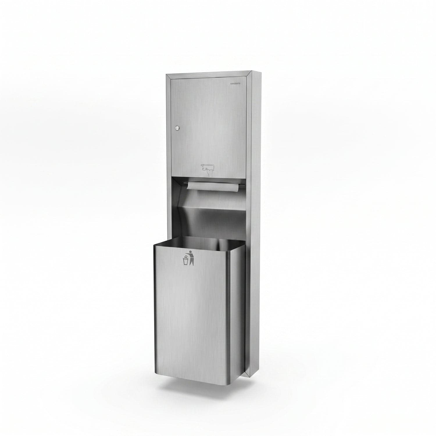 KPD2E — Washroom Panel Tissue Dispenser + Waste Receptacle (Surface Mounted)