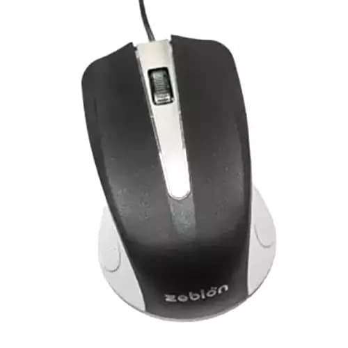 Zebion Rocky Black and White Wired Optical Mouse