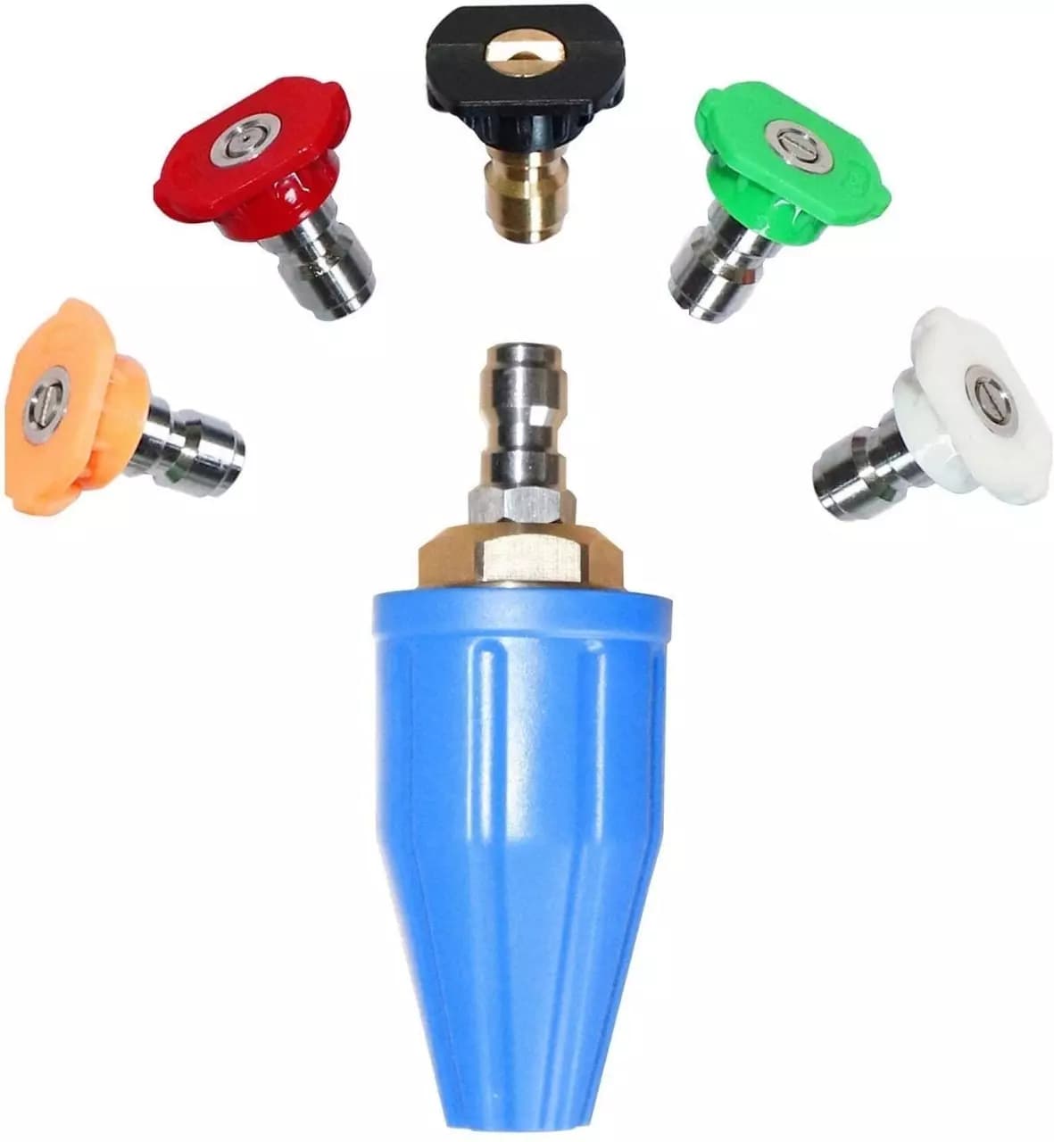 Powerwash 6.35 mm (1/4 inch) Quick Connector with High Pressure Washer with Rotating Turbo Spray Nozzles Tip