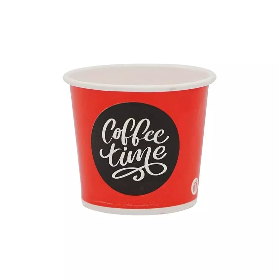 Generic 100 ml Disposable Coffee Cup Red (Pack of 80 Pcs)