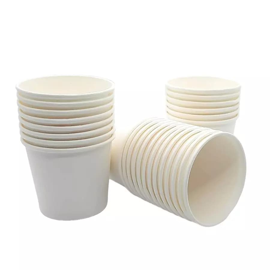 Generic 200 ml Disposable Paper Cup White (Pack of 100 Pcs)