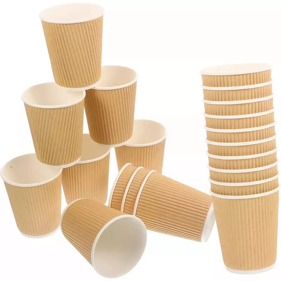 Generic 200 ml Disposable Ripple Beverage Cup Brown (Pack of 2000 Pcs)