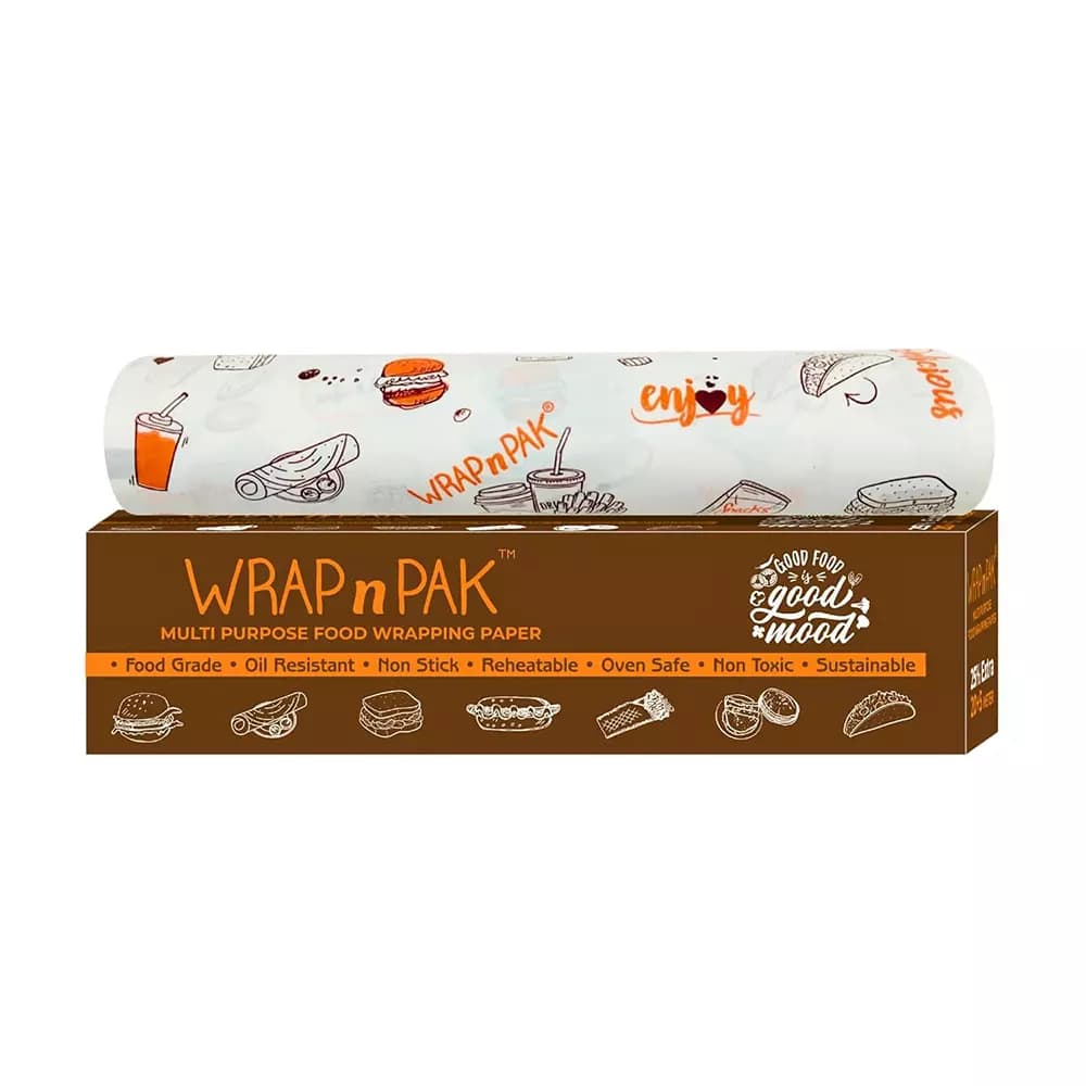 WRAP n PAK Wrapping Paper Roll Twin Tone Parchment Type 11 Inch (27.94 cm) x 25 m Reheatable