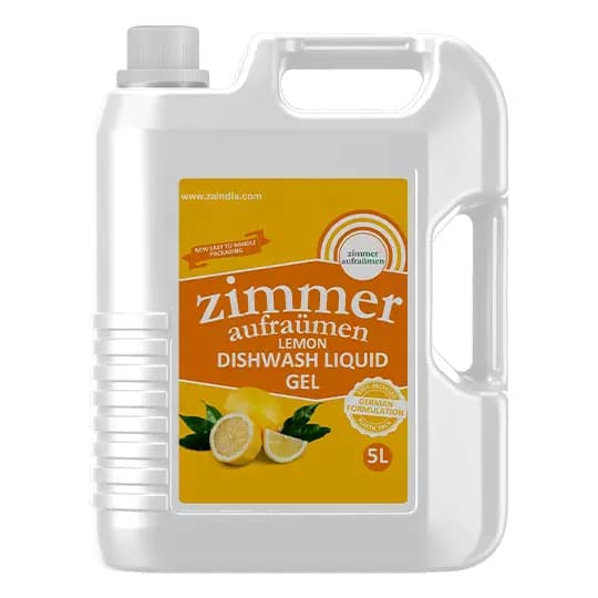Zimmer Aufraumen Dishwash Liquid Gel Lemon & Tamarind Fragrance 5 L Can, ZA-DISH-LM5L