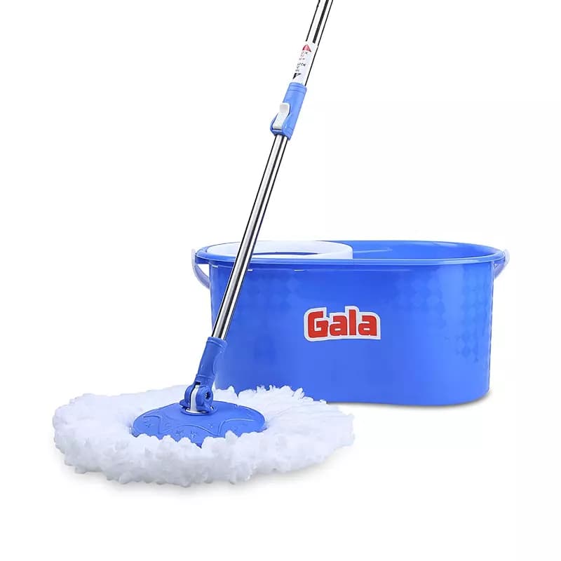 Gala 151617 Aqua Spin Mop with Handle and Bucket (Aqua Blue and White)