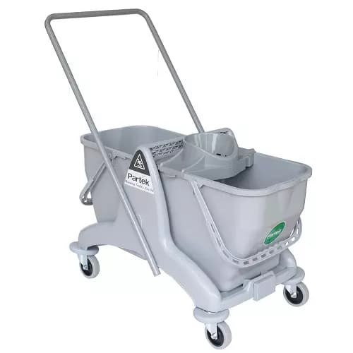 Partek Eco 50 Double Bucket Mopping Trolley With Round Wringer DB50R