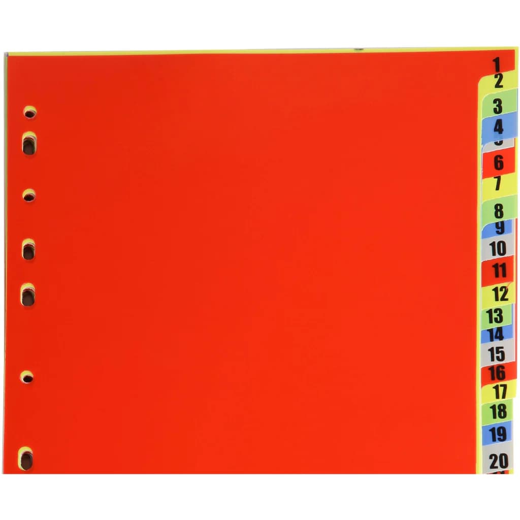 Worldone A4 Size Divider-1 to 20- (Uni/Col) DV120