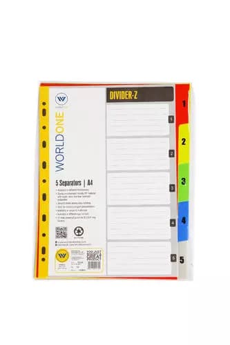 Worldone A4 Size Divider-z Refillable -(Uni/Col) DV15-R