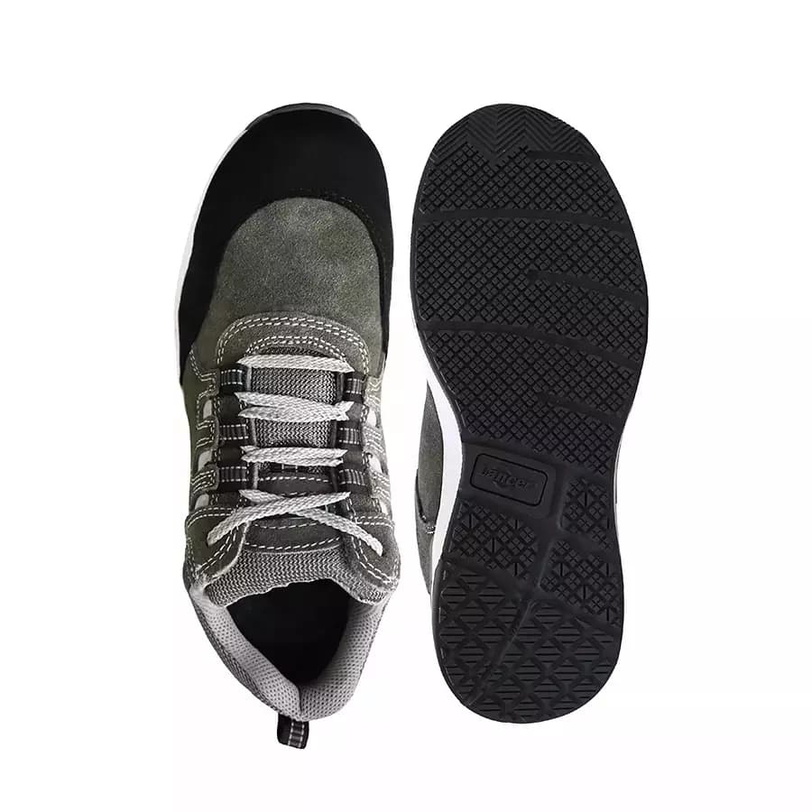Lancer Steel Toe Safety Shoes PU Sole UK 7 Black and Grey, TP-1203
