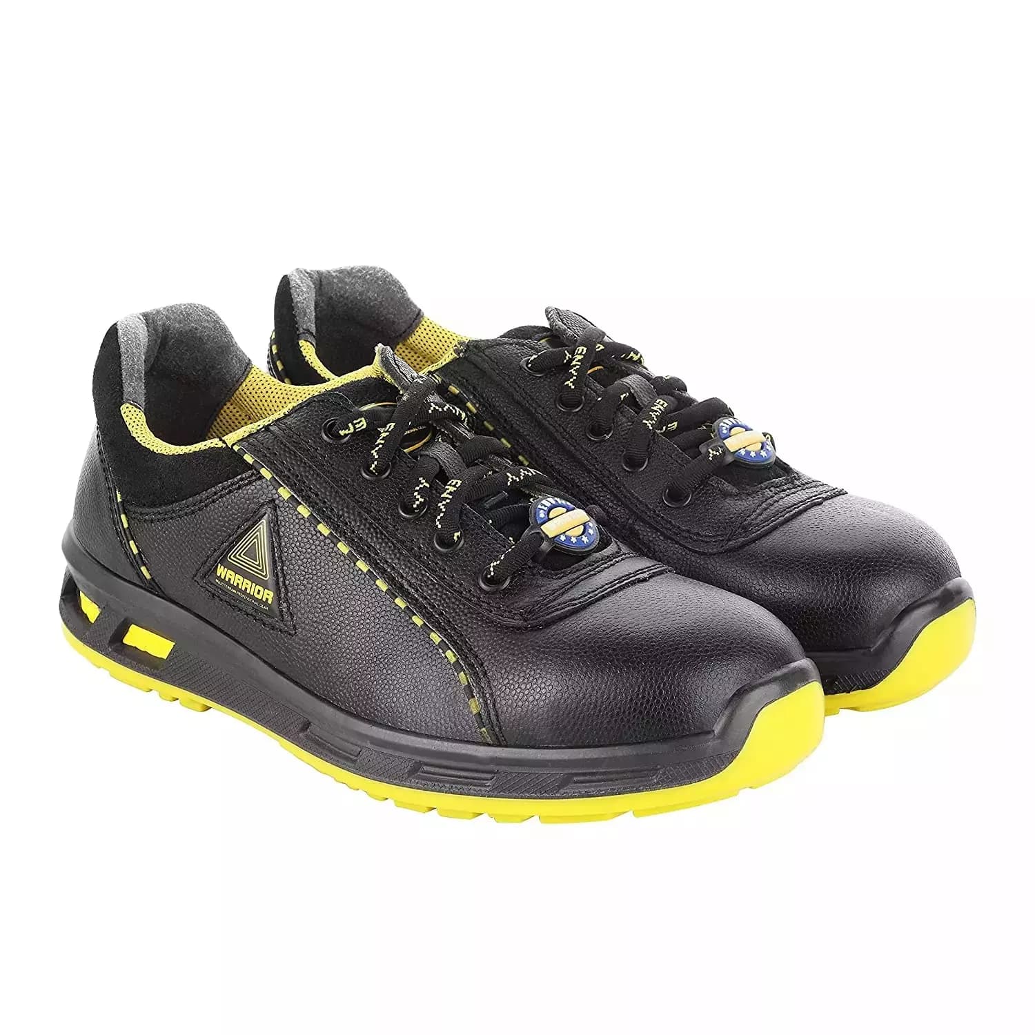 Liberty WARRIOR Envy Earth Popcorn Steel Toe Safety Shoes Low Ankle Black and Yellow Size UK 7