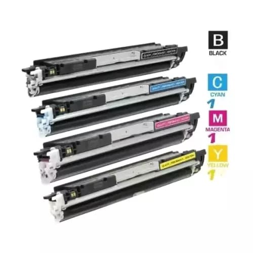 Dubaria 126A Toner Cartridge Bundle Four Color Combo Ink Toner