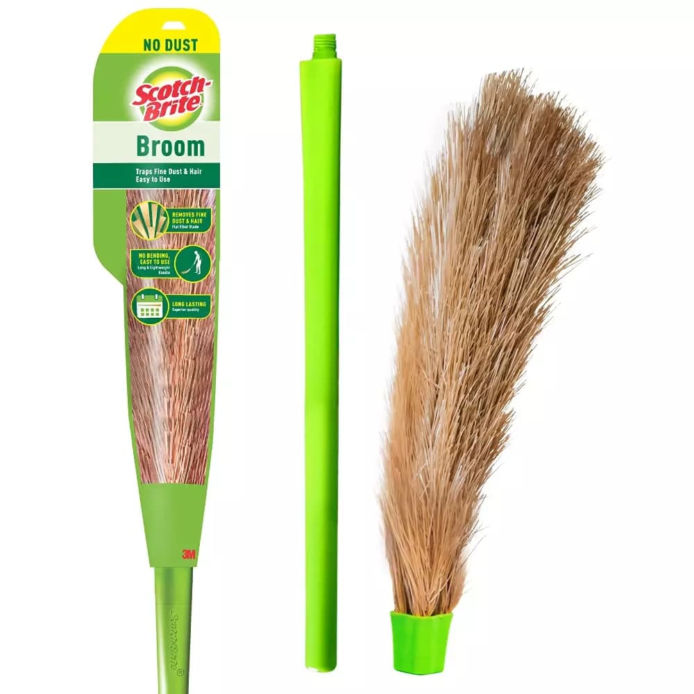 3M 113 cm (44.5 inch) Green Plastic Broom