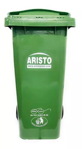 ARISTO 120 L Green Plastic Dustbin With Wheel