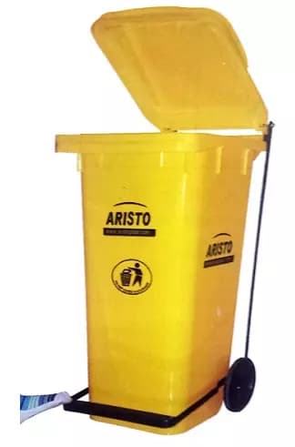 ARISTO 120 L Yellow Plastic Pedal Dustbin