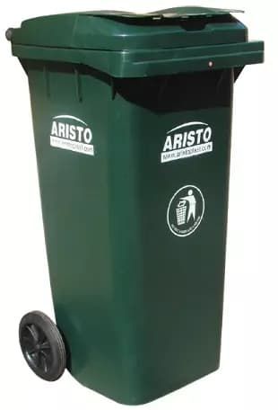 ARISTO 240 L Green Plastic Dustbin With Wheel