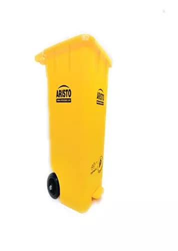ARISTO 65 L Yellow Plastic Dustbin With Wheel