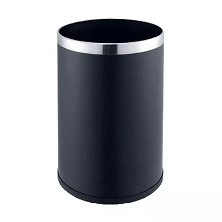 MOFNA Black Stainless Steel Solid Open Top Dustbin 8x12 Inch, MSSB202