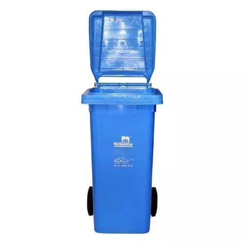 Nilkamal 240 L Blue Plastic Dustbin With Wheel, WB240L