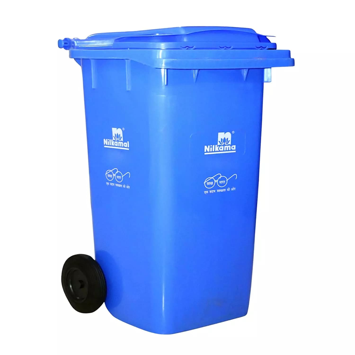 Nilkamal 240 L Blue Plastic Dustbin With Wheel, WB240L1
