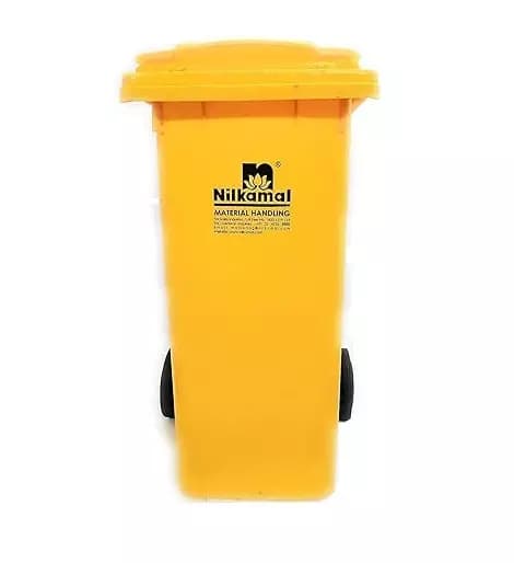 Nilkamal 240 L Yellow Plastic Dustbin With Wheel