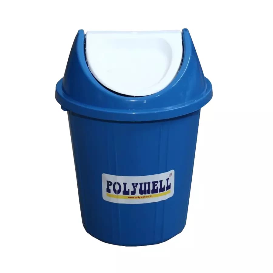 Polywell 10 L Swing Lid Round Dustbin Blue, PWE10 (SLRO)