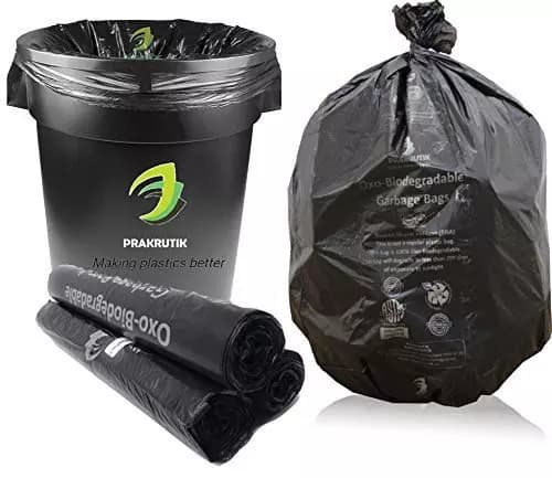 Prakrutik Black Color Large 24x32 Inch Size Oxo Biodegradable Garbage Bag, 45 Bags