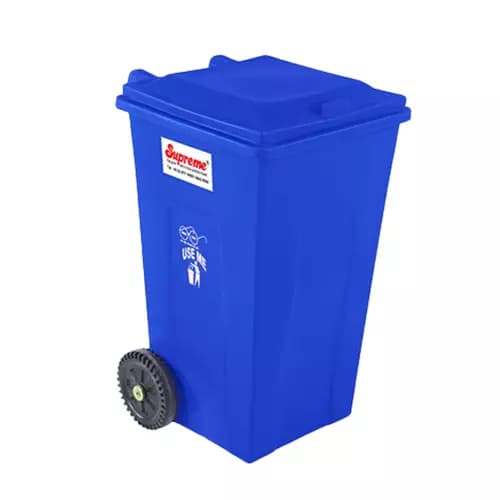 SUPREME 120 L Blue HDPE Dustbin With Wheel