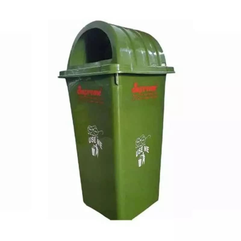 SUPREME 80 L Green HDPE Dome Lid Dustbin