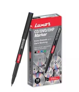 Luxor 1236 CD/DVD/OHP Marker Blue Pack of 10