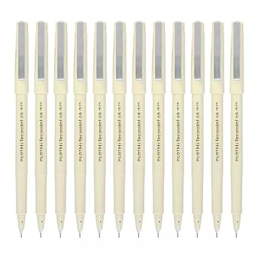 Pilot Hi-Tecpoint O5 0.5 mm Extra Fine Point Roller Ball Pen, Blue (Pack of 12)