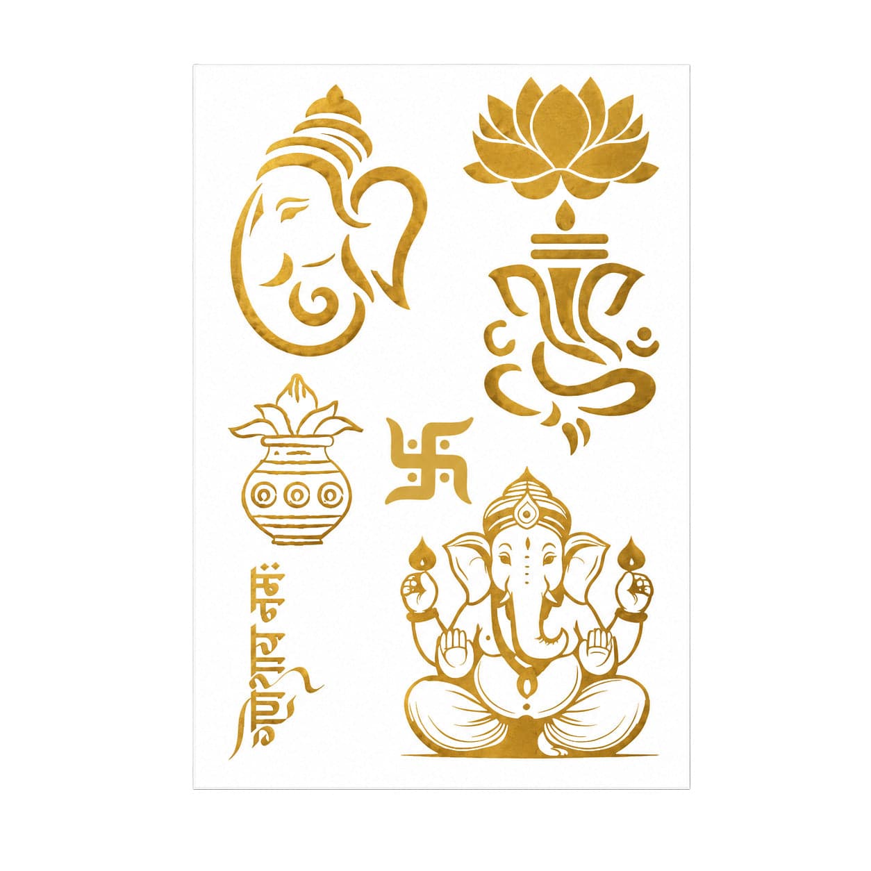 Mini Deco Transfer Sheet Ganeshay Namah 3.25 x 4.75inch 1Sheet