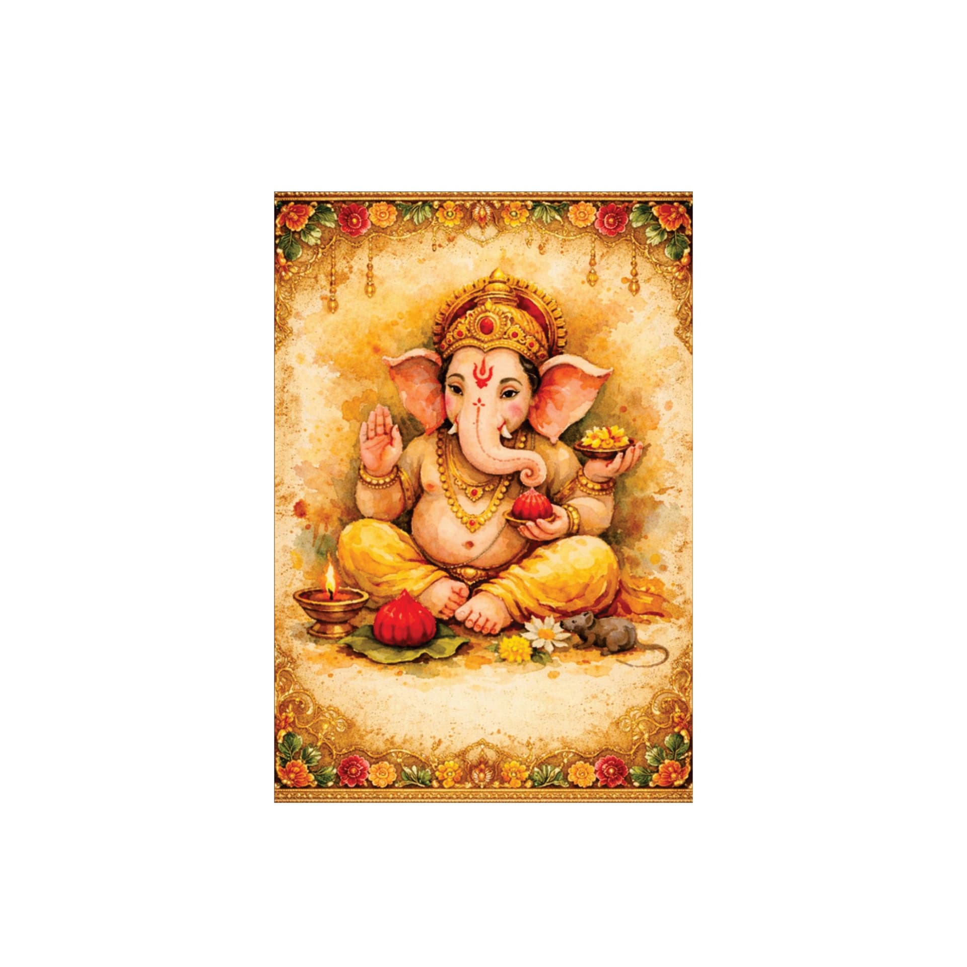 Mini Deco Transfer Sheet Gracious Ganesha 3.25 x 4.75inch 1Sheet