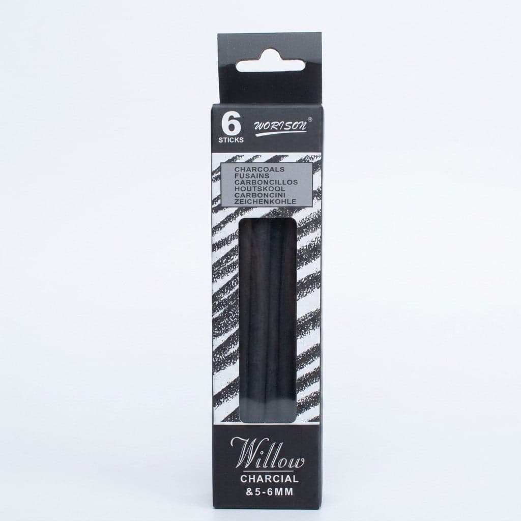Willow Charcoal Sticks 5 to 6mm Pack Of 6pcs Box