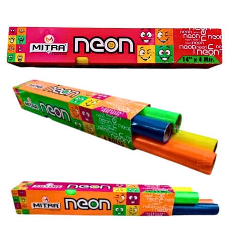 Mitra Neon Book Cover Roll Pack of 4 Rolls - 14" x 4mtr