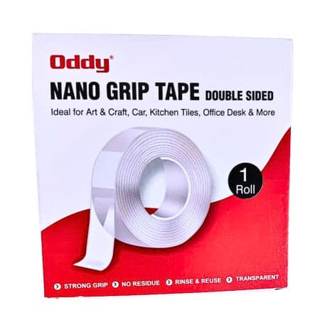 Oddy Nano Grip Double Side Transparent Tape 30mm x 2.75mtr (NGT-01)