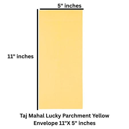 Taj Mahal Lucky Parchment Yellow Envelope 11"X 5" inches