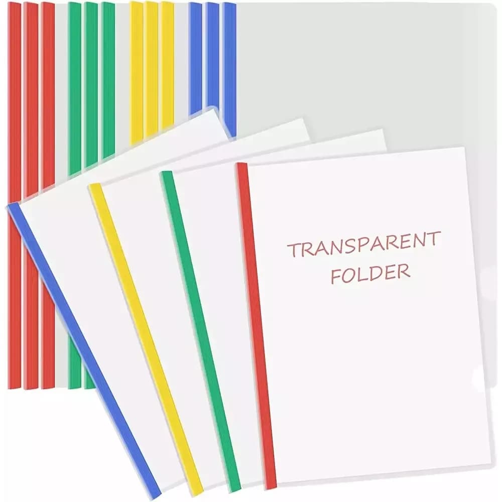 GENERIC Stick Transparent File 100 micron Assorted color (Pack of 60)