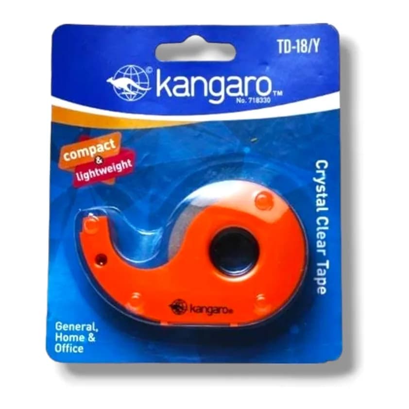 Kangaro TD-18/Y Crystal Clear Tape Dispenser