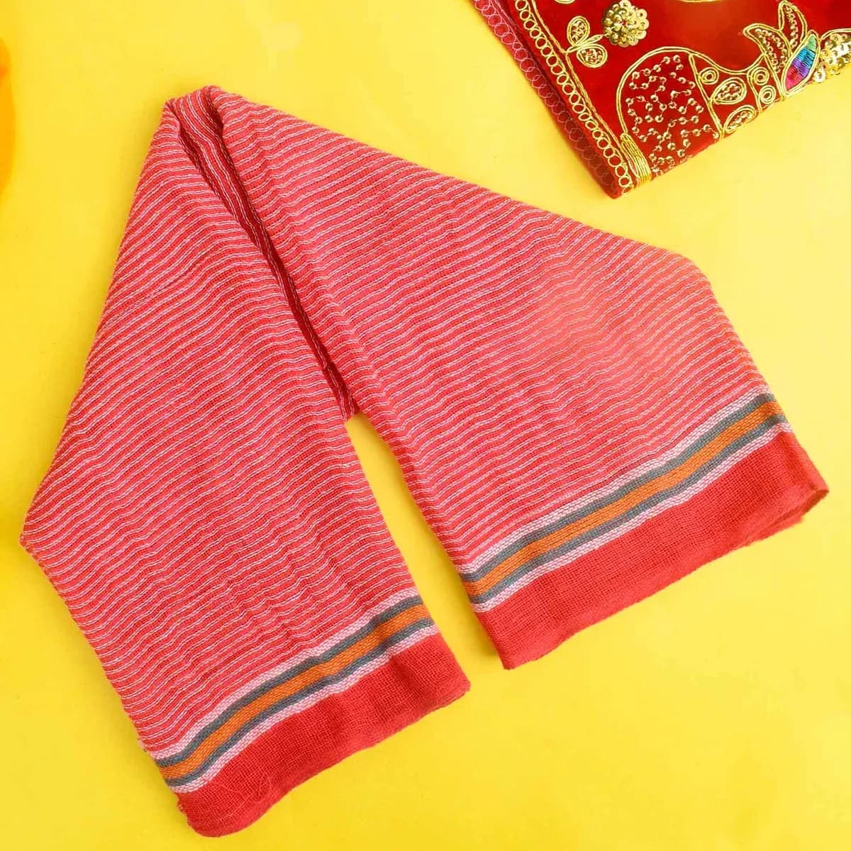 Red Cotton Gamcha for Pooja