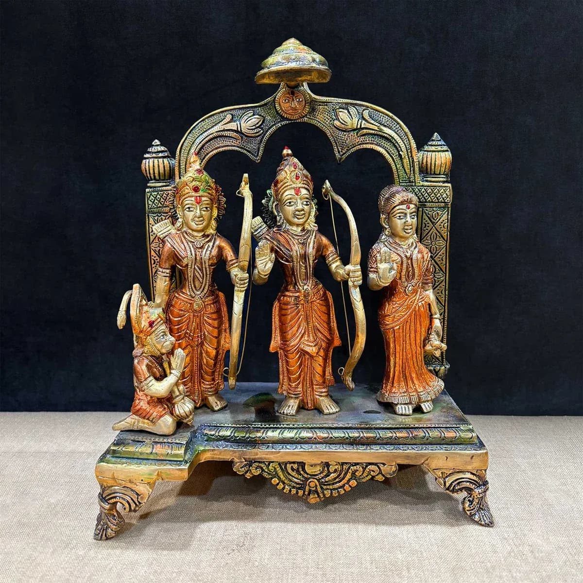12.5 Inch Brass Ram Darbar Idol