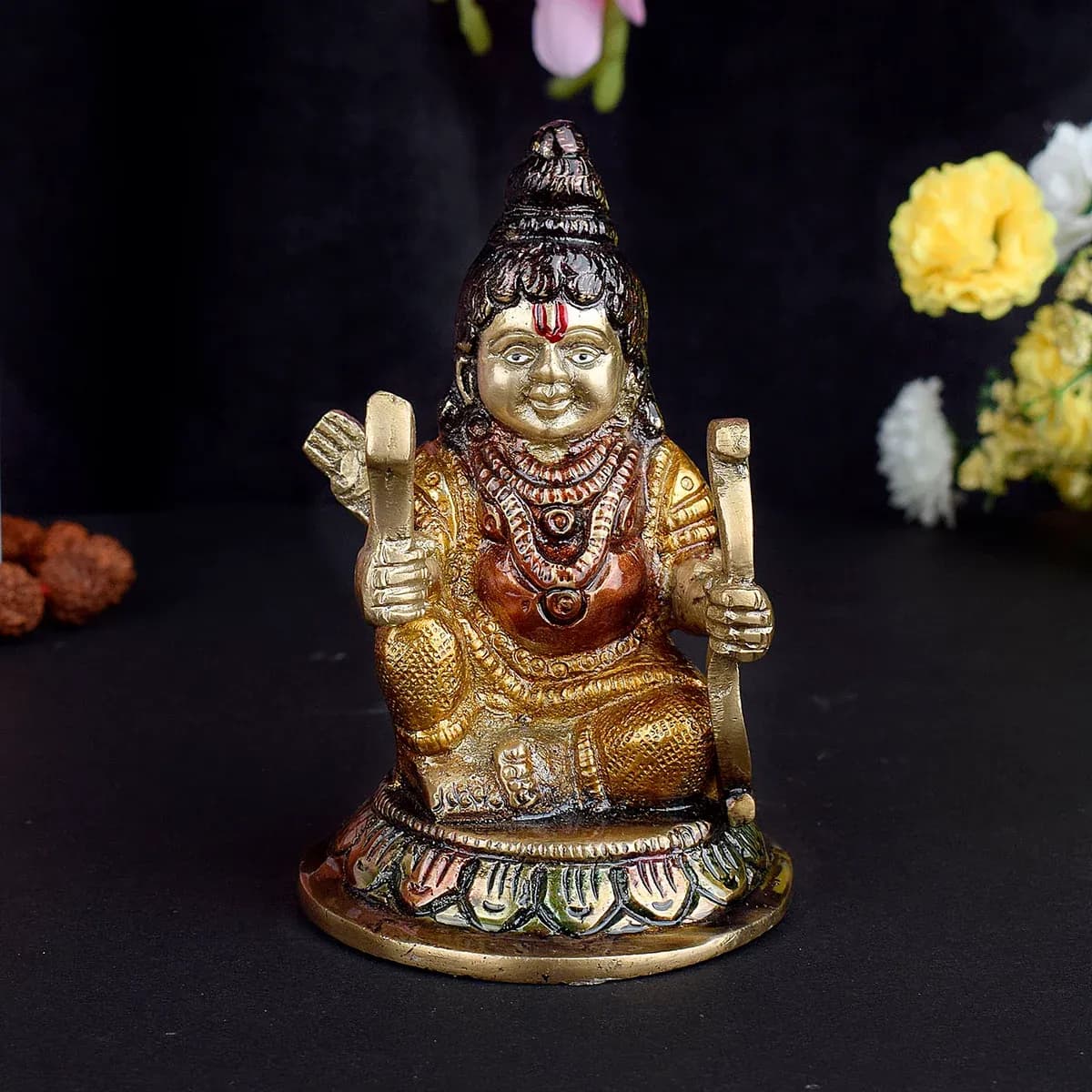3.2 Inch Brass Ram Lalla Bal Roop Statue, Coloured