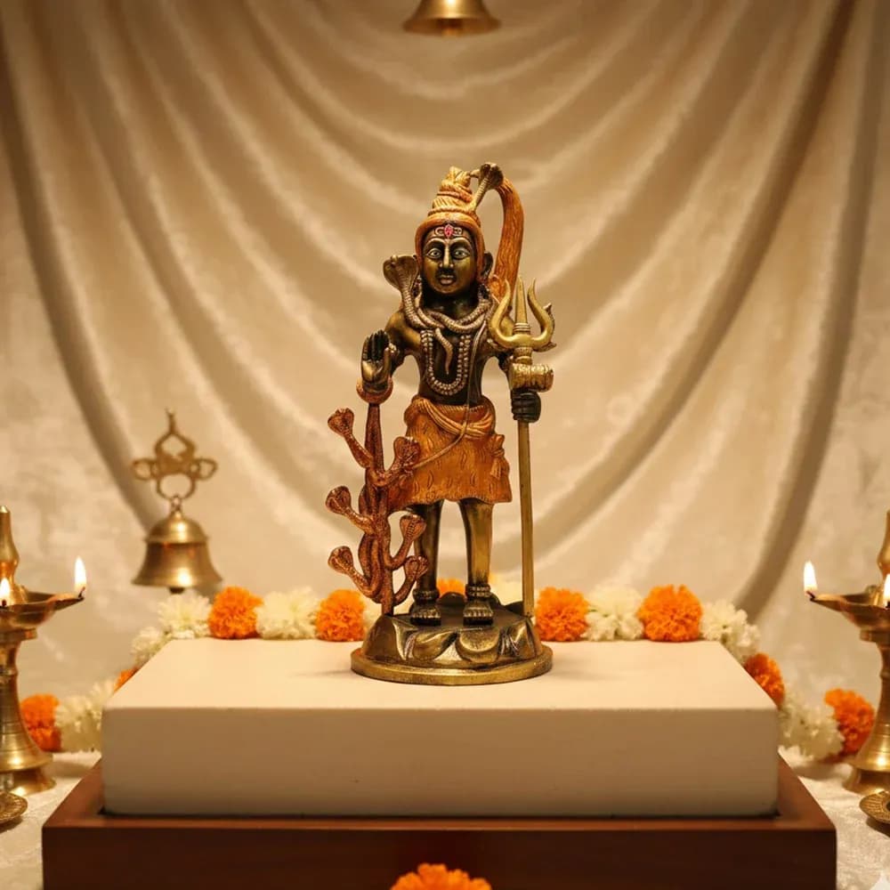7.5 Inch Brass Decorative Shiva/Mahadev Idol