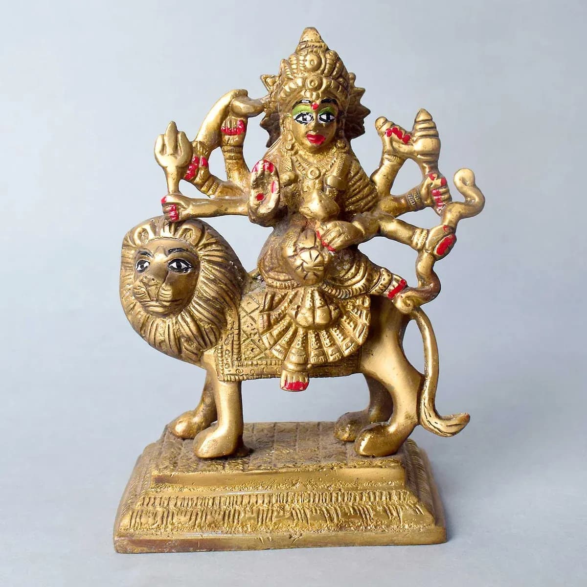 6.1 Inch Brass Sherawali Mata Idol