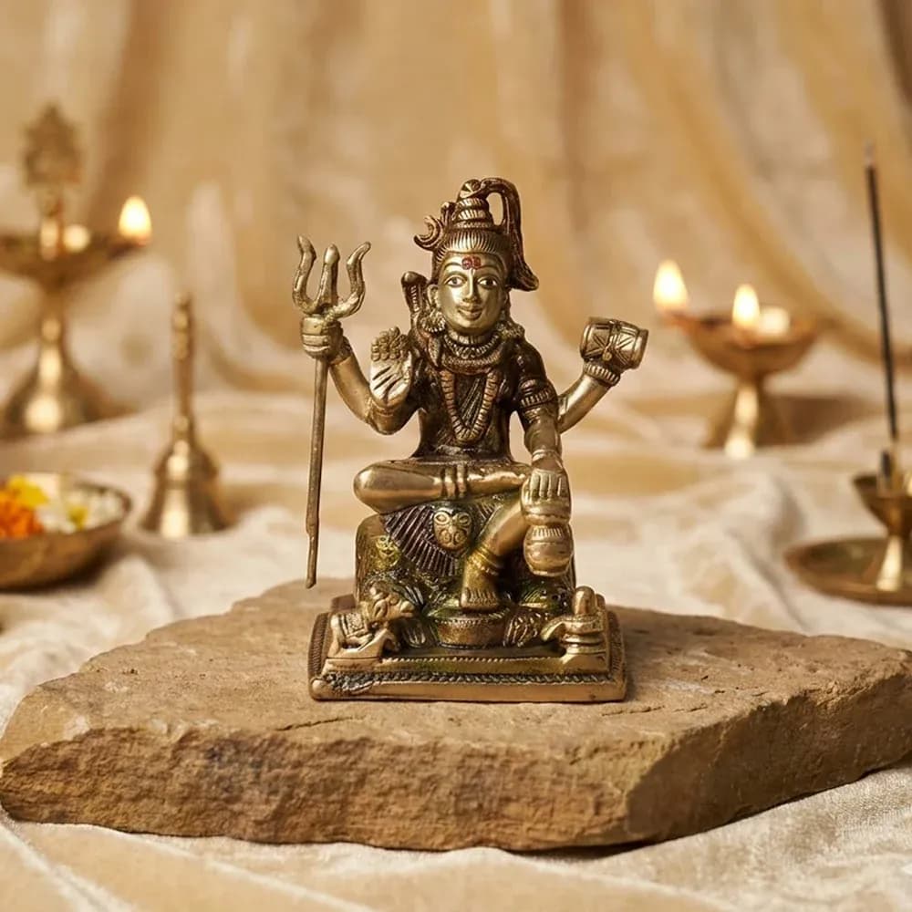 6 Inch Brass Shiv Idol