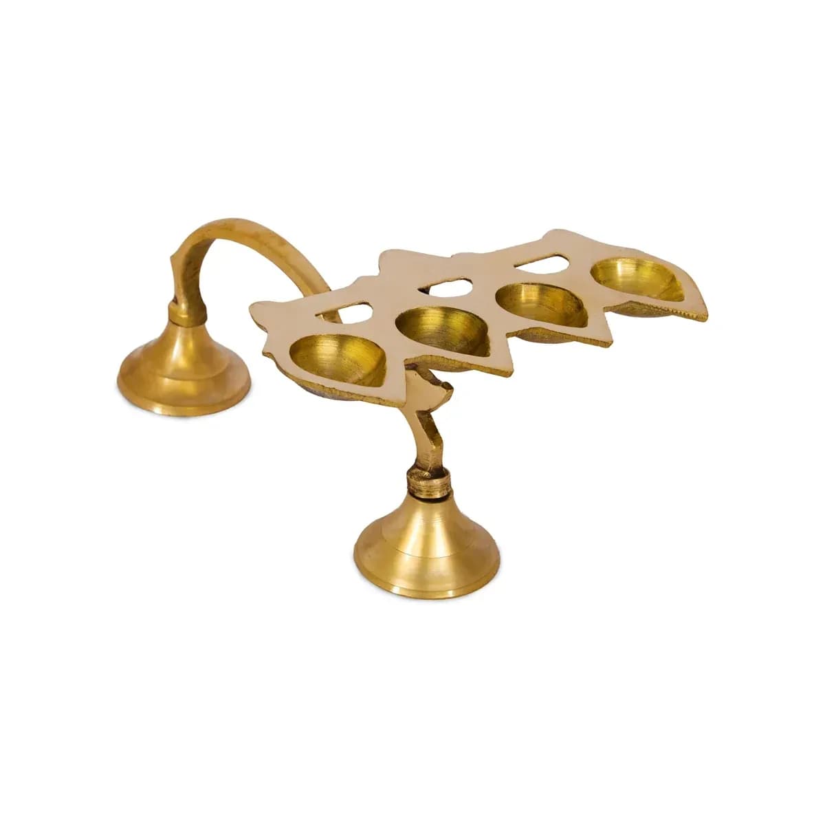 4 Face Ghee Aarti - 3.75 x 8 Inches, Brass Kapoor Dhani