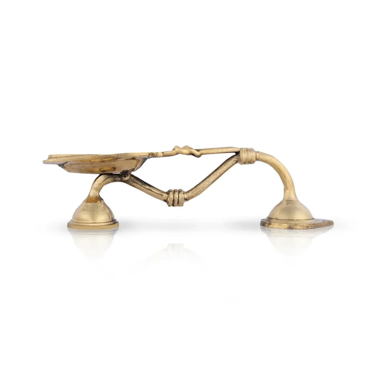 One Mukh Spoon Brass Aarti With Handle - 2.5 x 9 Inches, Camphor Burner With Base