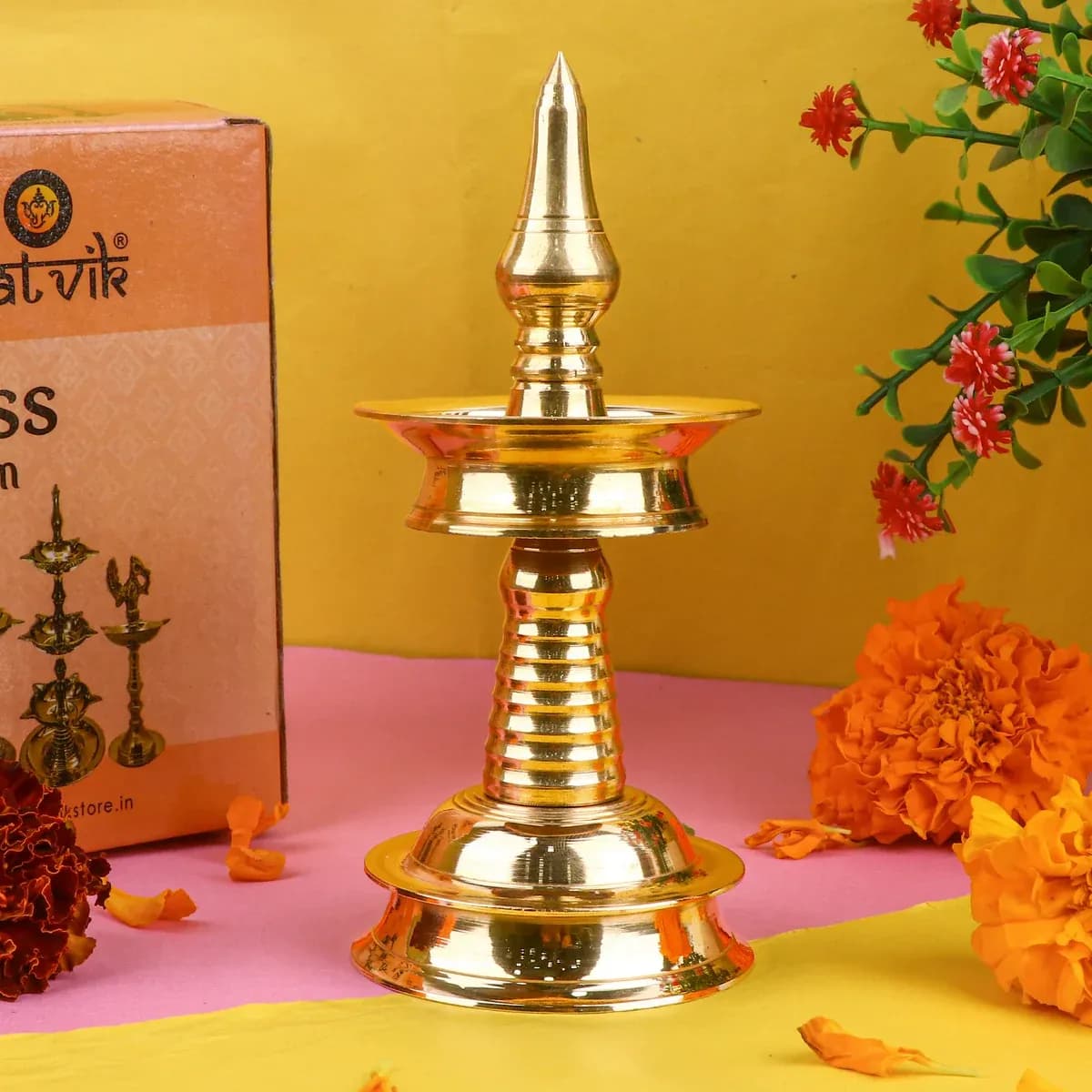 6 Inch Brass Kerala Nilavilakku Diya