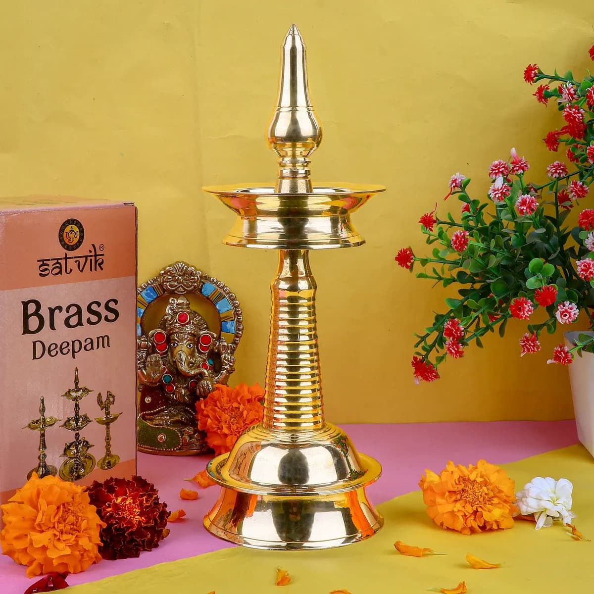 11 Inch Brass Kerala Nilavilakku Diya