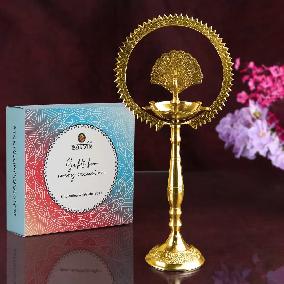 12 Inch Brass Mor Kiran Style Kerala Diya