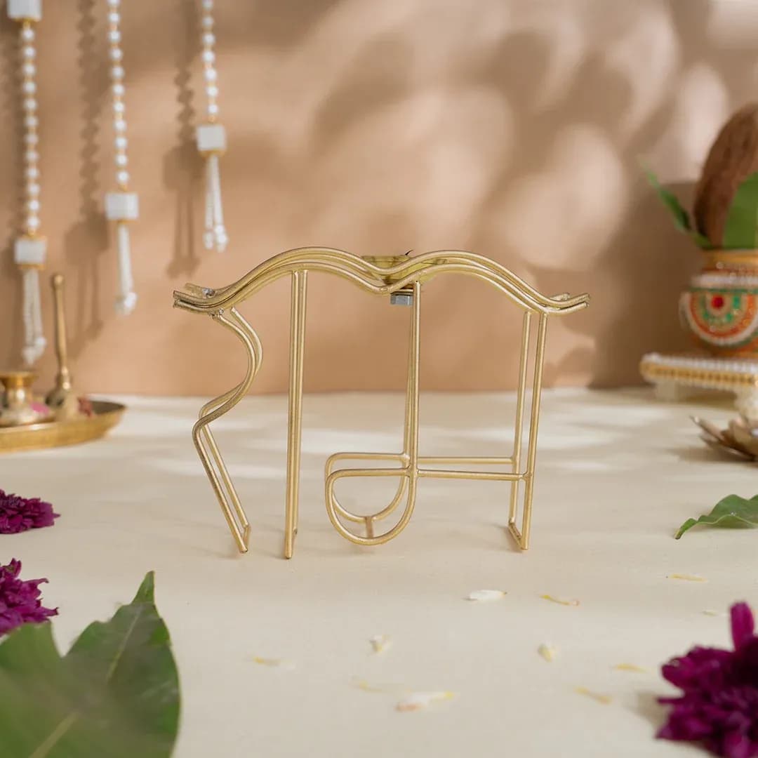 Brass Ram Symbol Diya (5 Inch)